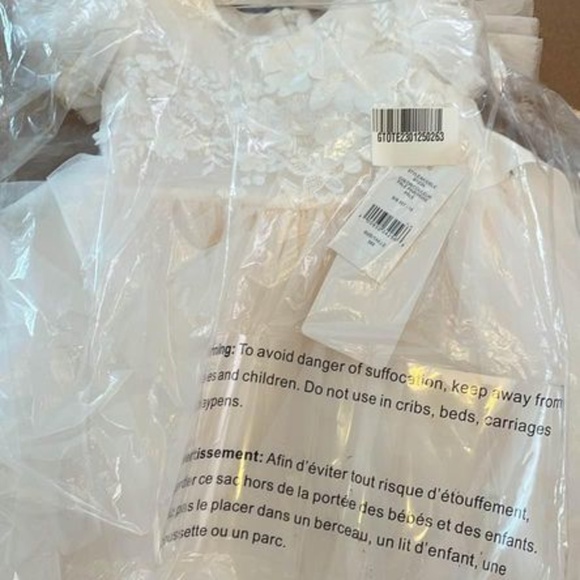 BRAND NEW baby teter warm baptism wedding flower girl lace tulle dress size 9M - Picture 9 of 9